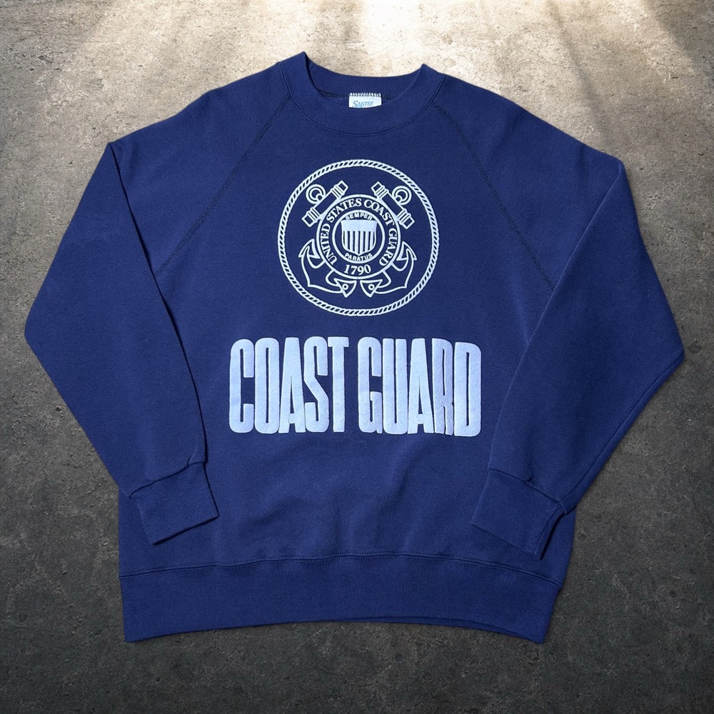 Vintage Santee US Coast Guard Sweatshirt Navy Blue Skater Baggy Y2K Size Large